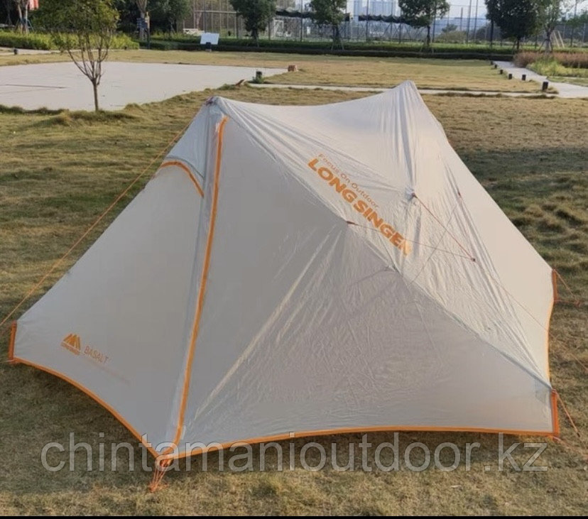 2х местная палатка Longsinger Basalt ультралегкая, с силиконовым покрытием, штормозащитная, быстросохнущая. зеленый - фото 2 - id-p109338505