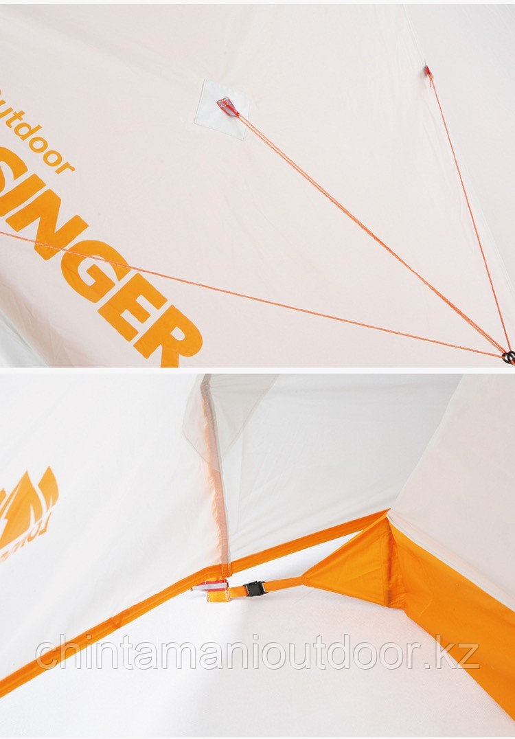 2х местная палатка Longsinger Basalt ультралегкая, с силиконовым покрытием, штормозащитная, быстросохнущая. зеленый - фото 6 - id-p109338505