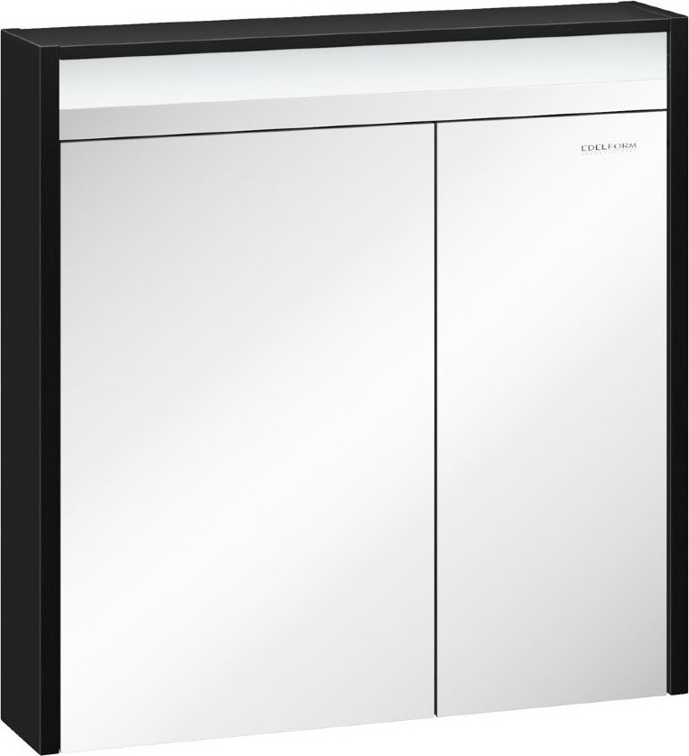 Шкаф зеркальный Карино 80, черный с эбони - фото 1 - id-p109345123