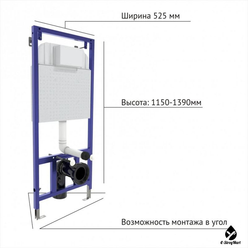 Инсталляция BERGES для скрытого монтажа NOVUM L2 с кнопкой матовый хром 040212 - фото 5 - id-p109344782