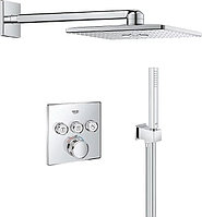 Душевая система с встроенным термостатом GROHE RainShower Smartactive Cube 34706000