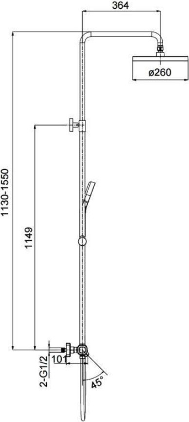 Gappo душевая стойка G2495-76 - фото 4 - id-p109345537