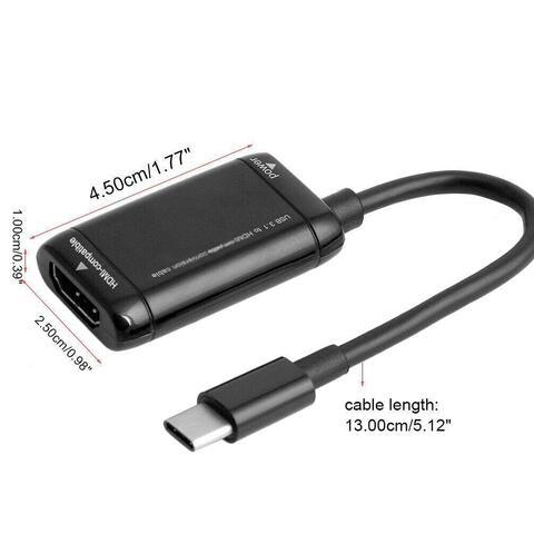 Переходник-адаптер USB type С - HDMI для подключения смартфона к телевизору или монитору {USB 3.1, FullHD} - фото 5 - id-p109349107