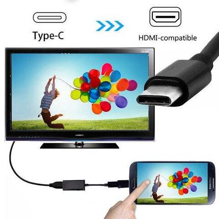 Переходник-адаптер USB type С - HDMI для подключения смартфона к телевизору или монитору {USB 3.1, FullHD}, фото 2