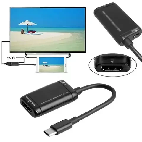 Переходник-адаптер USB type С - HDMI для подключения смартфона к телевизору или монитору {USB 3.1, FullHD} - фото 2 - id-p109349212