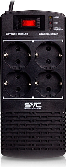 Стабилизатор напряжения SVC AVR-600-L, 600VA/300W LED, 4 вых