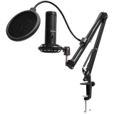 LORGAR Voicer 931, Gaming Microphone, Black, USB condenser microphone with boom arm stand, pop filter, tripod - фото 1 - id-p109367911