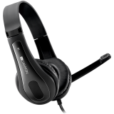CANYON HSC-1, basic PC headset with microphone, combined 3.5mm plug, leather pads, Flat cable length 2.0m,