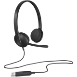 LOGITECH H340 Corded Headset - BLACK - USB - фото 1 - id-p109367802