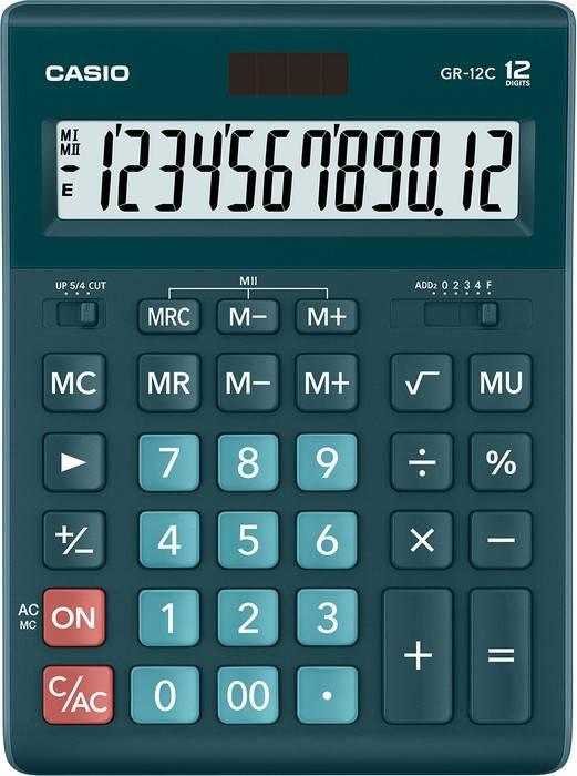 Калькулятор настольный CASIO GR-12C-DG-W-EP зеленый - фото 1 - id-p109364871