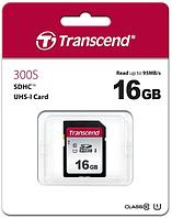 Карта памяти SD 16GB Class 10 U1 Transcend TS16GSDC300S