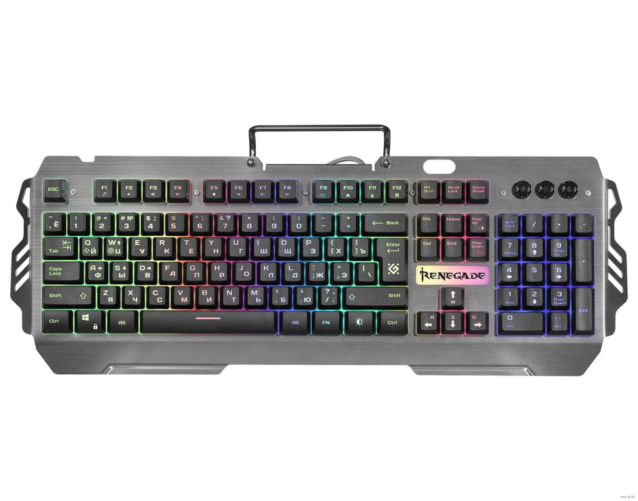 Клавиатура игровая Defender Renegade GK-640DL RU,RGB подсветка, 9 режимов - фото 1 - id-p109364969