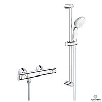 GROHE Precision Flow Термостат для душа с душевым гарнитуром Vitalio Go 100 душевая штанга 600 34841000