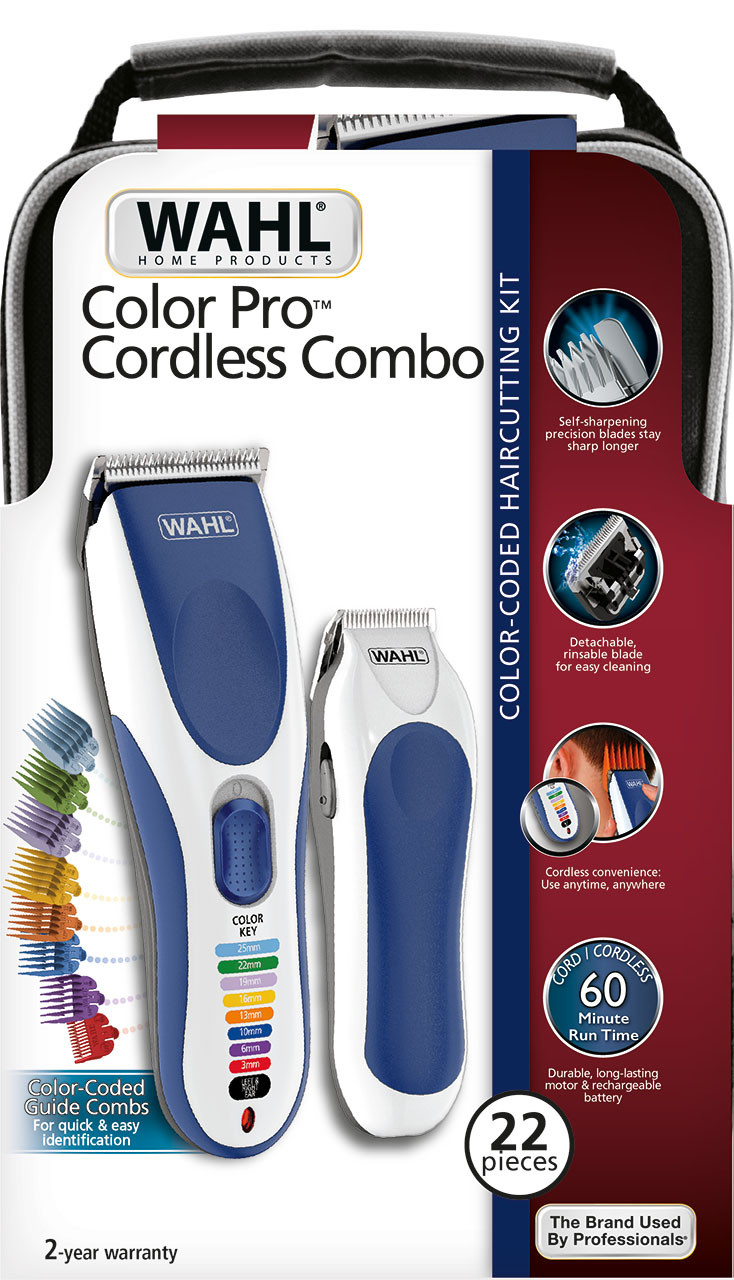 Машинка для стрижки волос Wahl Color Pro Cordless Combo бело-синий - фото 1 - id-p109365106