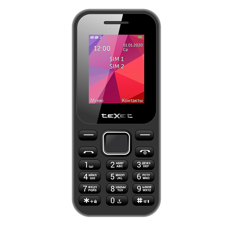 Мобильный телефон Texet TM-122 черный - фото 1 - id-p109365144