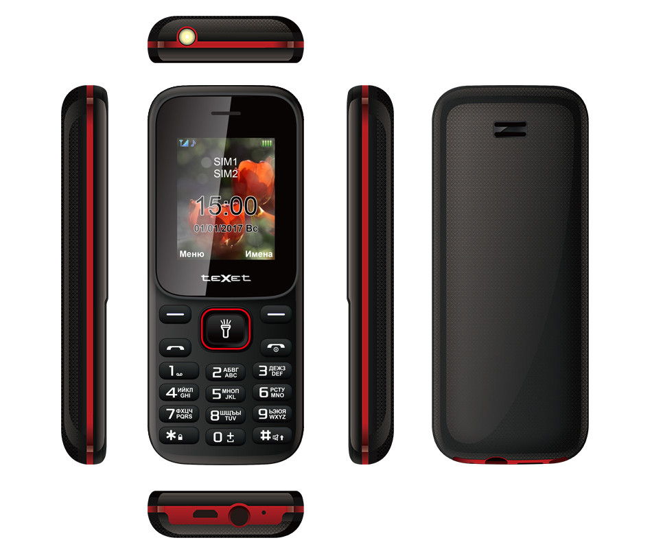 Мобильный телефон Texet TM-128 черно-красный - фото 1 - id-p109365146