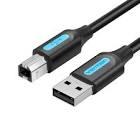Кабель Vention USB 2.0 A Male to B Male cable, 1.5m, Black, PVC type. COQBG - фото 1 - id-p109366352