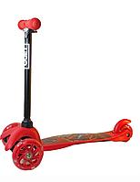 Самокат трехколесный Scooter Kids. Колеса силикон со стробами (Гонки)