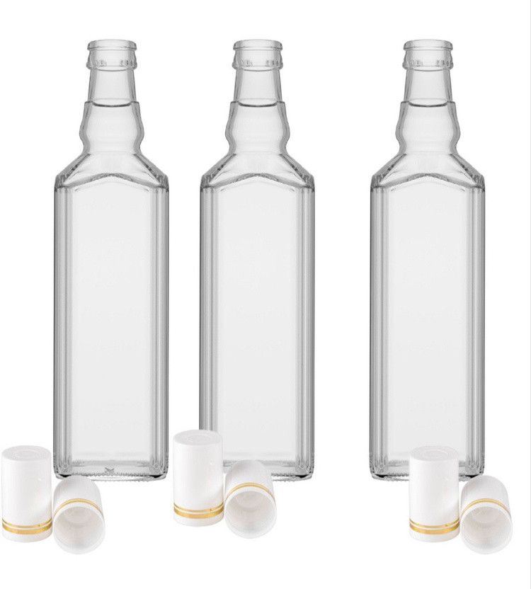 Бутылка стеклянная квадратная гуала 1 литр 10 штук с пробкой колпачком гуала - фото 2 - id-p109369559