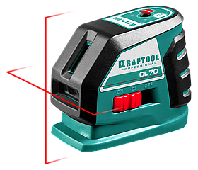 KRAFTOOL CL-70 #3 нивелир лазерный, 20м/70м, IP54, точн. +/-0,2 мм/матив, питание 4хАА, в коробке