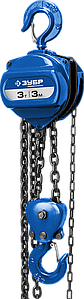 Таль цепная "ТШ-3-6" шестеренная, ЗУБР Профессионал 43082-3, 3т / 6м