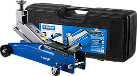 ЗУБР Т-77-К 3т 192-533мм подкатной домкрат с высоким подъемом в кейсе, Профессионал