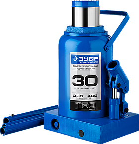 ЗУБР 30т, 285-465мм домкрат бутылочный гидравлический, Профессионал