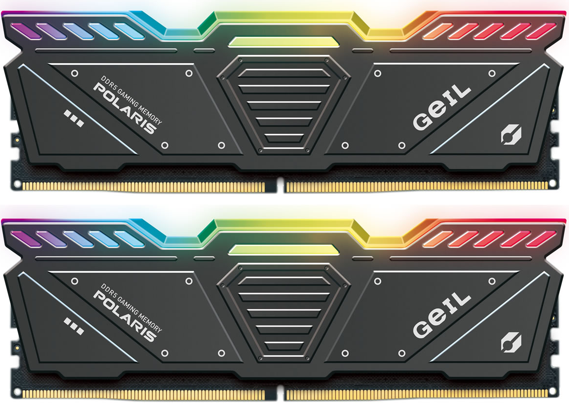 Оперативная память с RGB подсветкой 32GB Kit (2x16GB) GEIL POLARIS RGB 8000Mhz DDR5 Titanium Gray