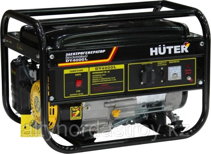 Генератор бензиновый HUTER DY4000L 3.3 кВт Объем бака 15 л Время автономной работы 8 ч - фото 1 - id-p109378243