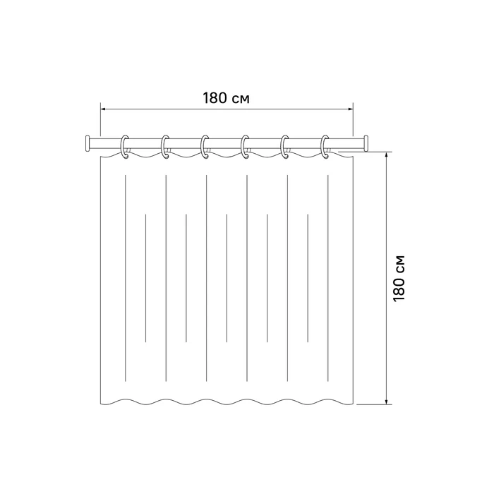 Штора для ванной комнаты, 180*180см, PEVA, IDDIS, P40PV11i11 - фото 7 - id-p109377861