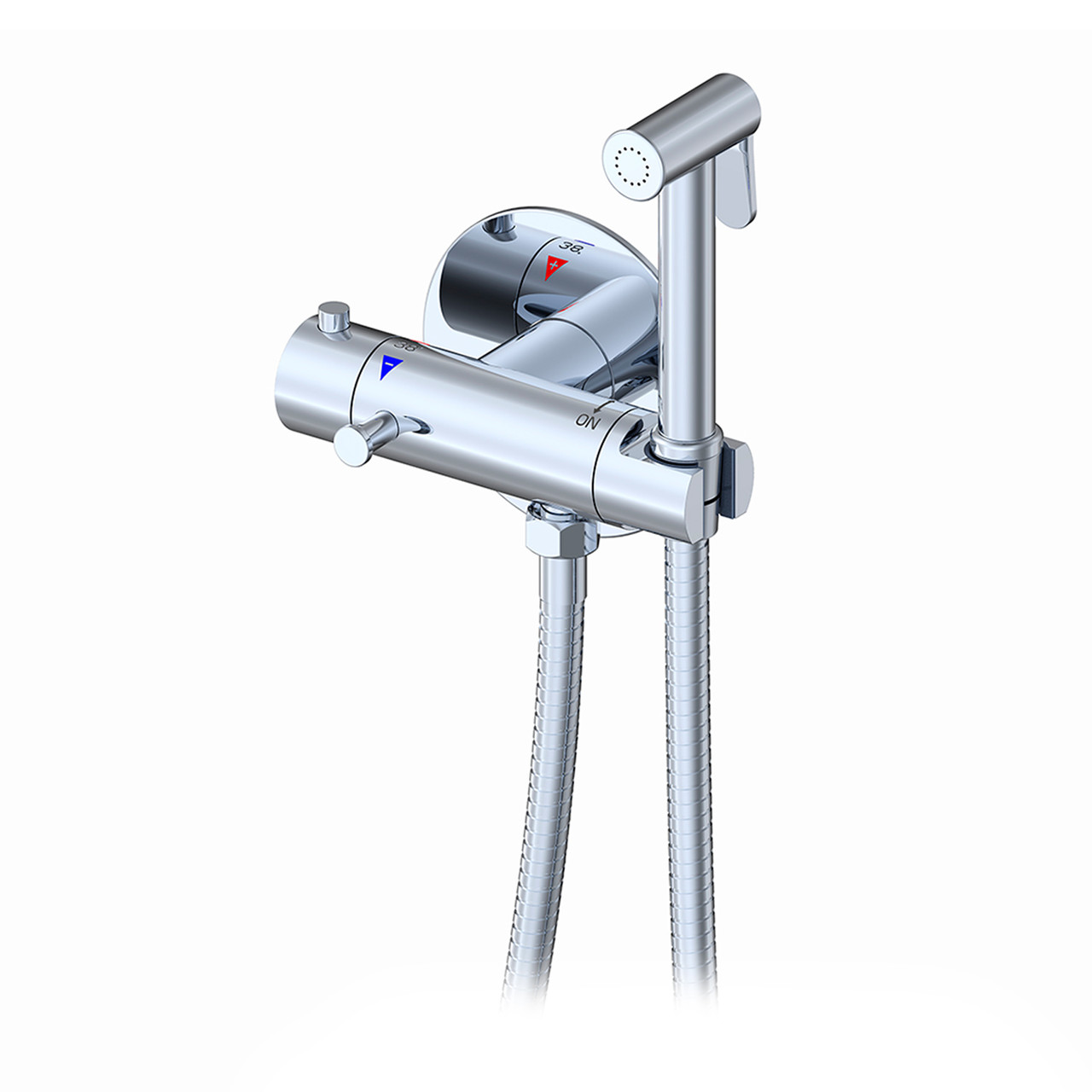 Встраиваемый гигиенический душ с термостатом и крючком Gappo хром G7290 ...