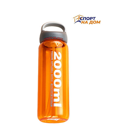 Спортивная бутылка для воды с трубочкой Orange (2 литра), фото 2
