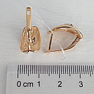 Серьги из золочёного серебра с фианитами SOKOLOV 93020784 позолота с английским замком, фото 3