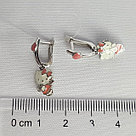 Серьги длинные из серебра Эмаль Aquamarine 33477.5 покрыто  родием коллекц. Hello Kitty, фото 3