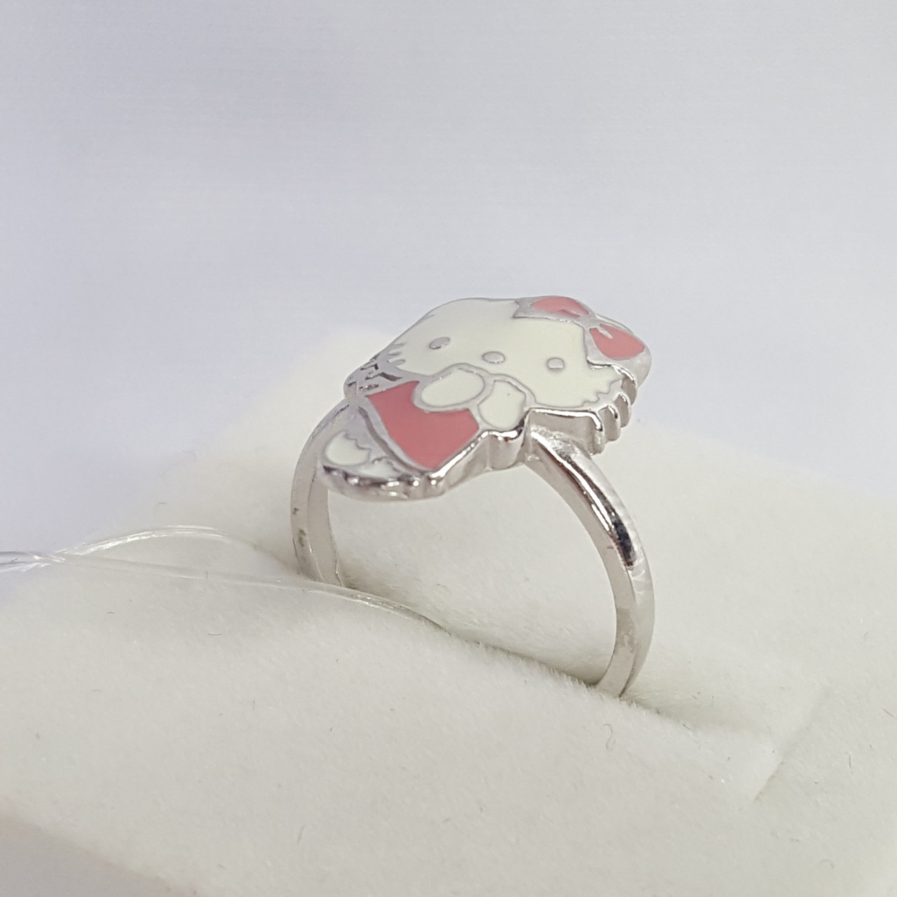 Кольцо детское серебряное Эмаль Aquamarine 54631.5 покрыто родием коллекц. Hello Kitty - фото 2 - id-p56857890