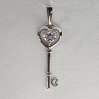 Подвеска из серебра с фианитом SOKOLOV 94030238 серебро с родием вставка фианит вид серебряная подвеска