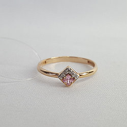 Кольцо детское серебряное  Фианит Aquamarine 68499АВ.6 позолота
