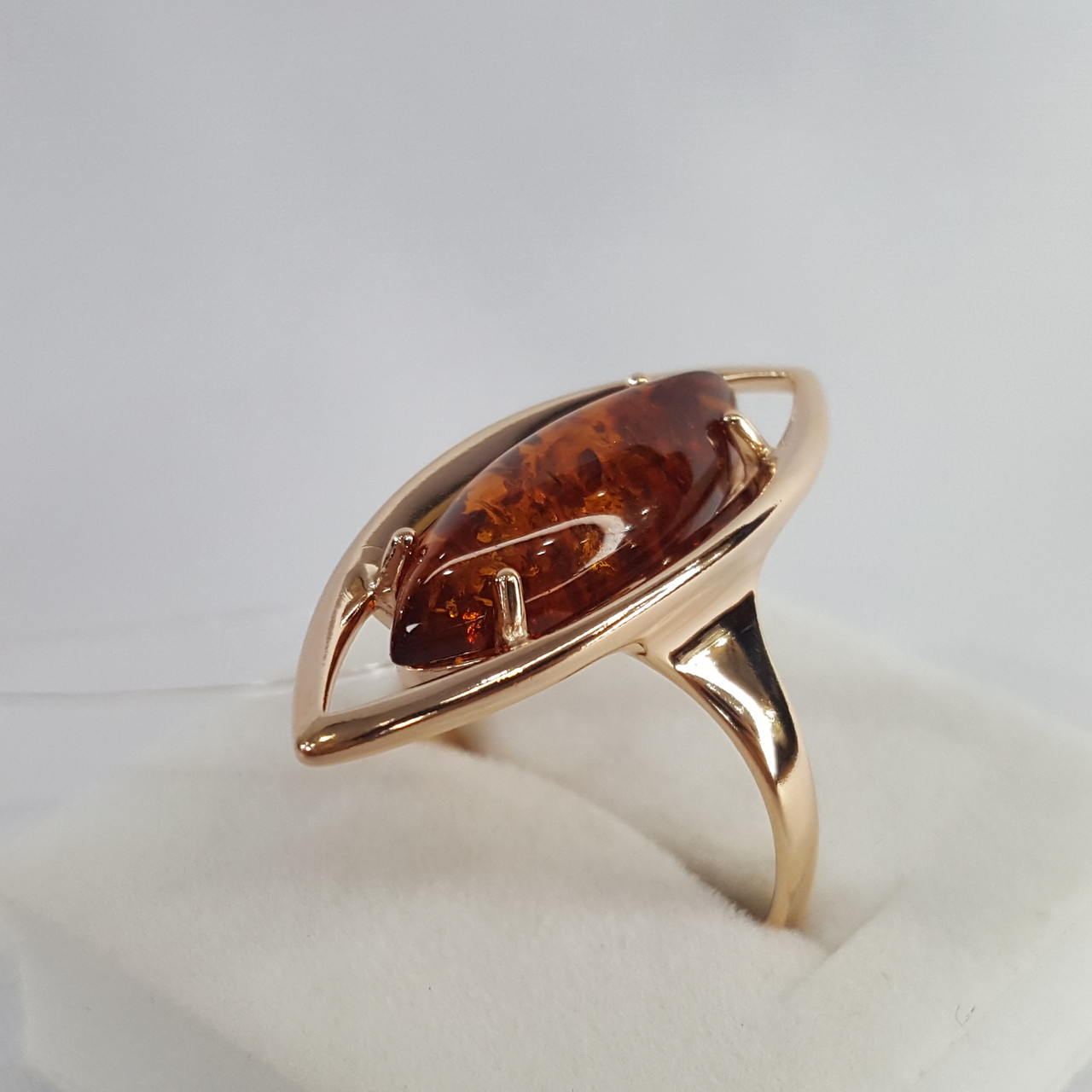 Кольцо из золочёного серебра с янтарём SOKOLOV 83010036 позолота - фото 2 - id-p70012599
