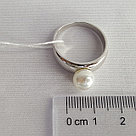 Кольцо  23610326Д серебро с родием вставка жемчуг, фото 3