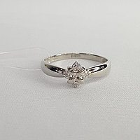 Серебряное кольцо Фианит Aquamarine 68236А.5 покрыто родием