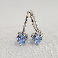 Серьги из серебра с голубыми фианитами SOKOLOV 94020586 серебро с родием, с французким замком