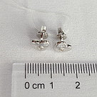 Серьги-пусеты из серебра с бриллиантами SOKOLOV 87020006 покрыто  родием с французким замком, фото 3