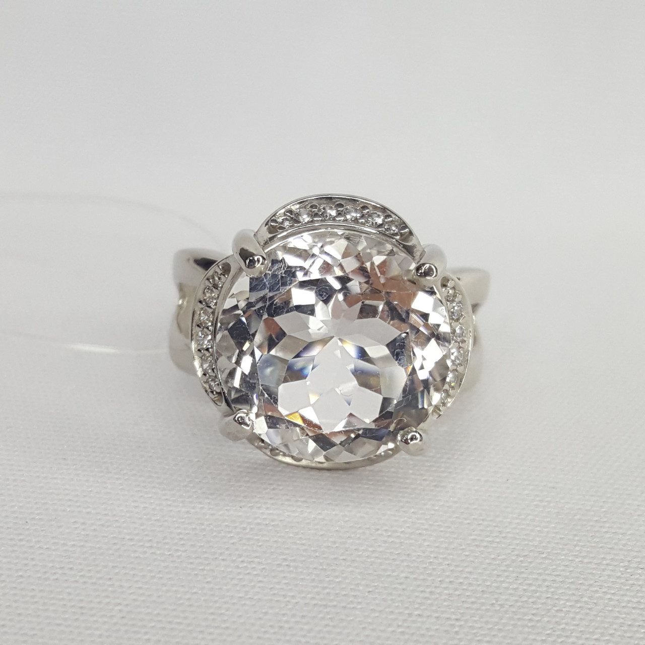 Серебряное кольцо с горным хрусталём SOKOLOV 92010196 покрыто родием - фото 1 - id-p72767159