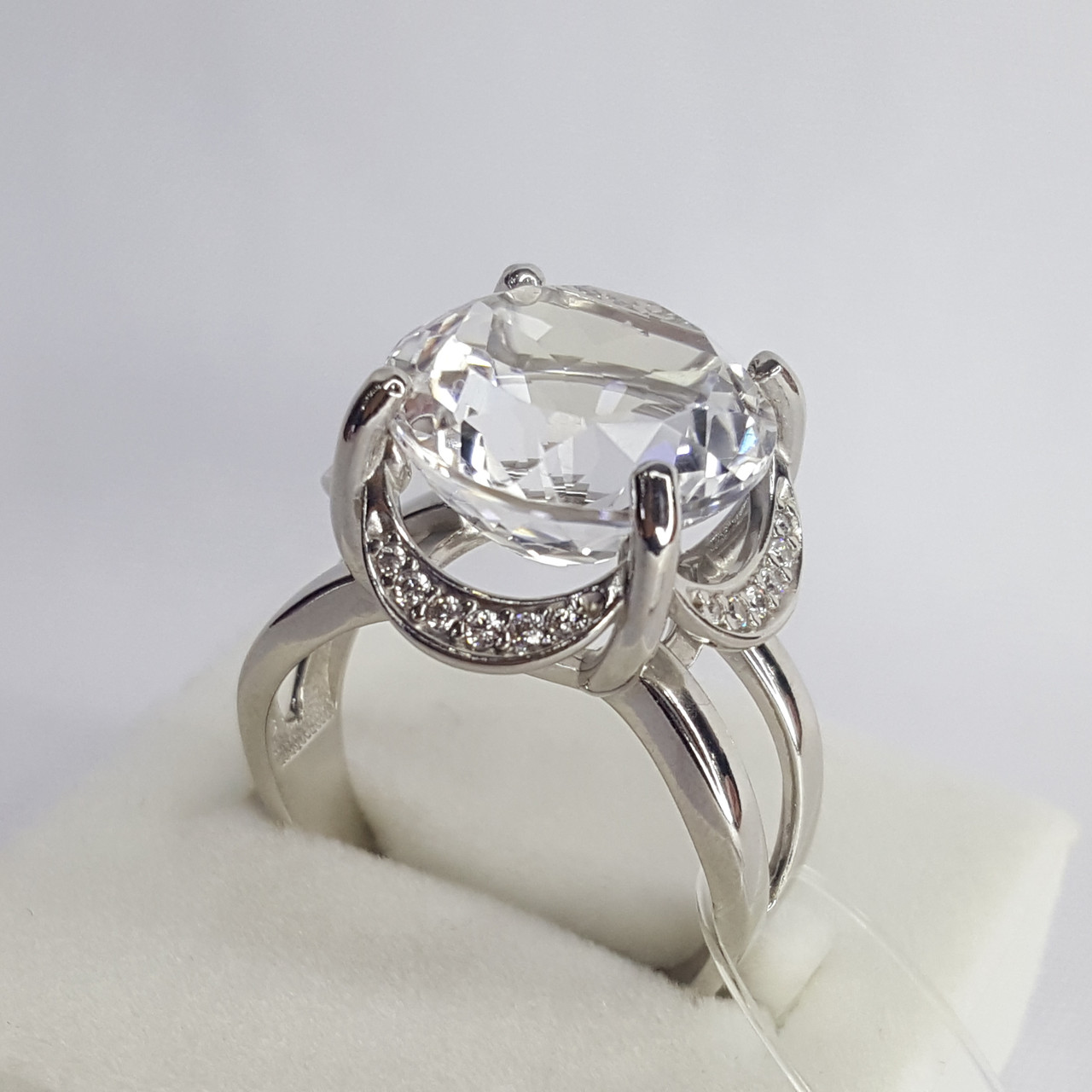 Серебряное кольцо с горным хрусталём SOKOLOV 92010196 покрыто родием - фото 2 - id-p72767159