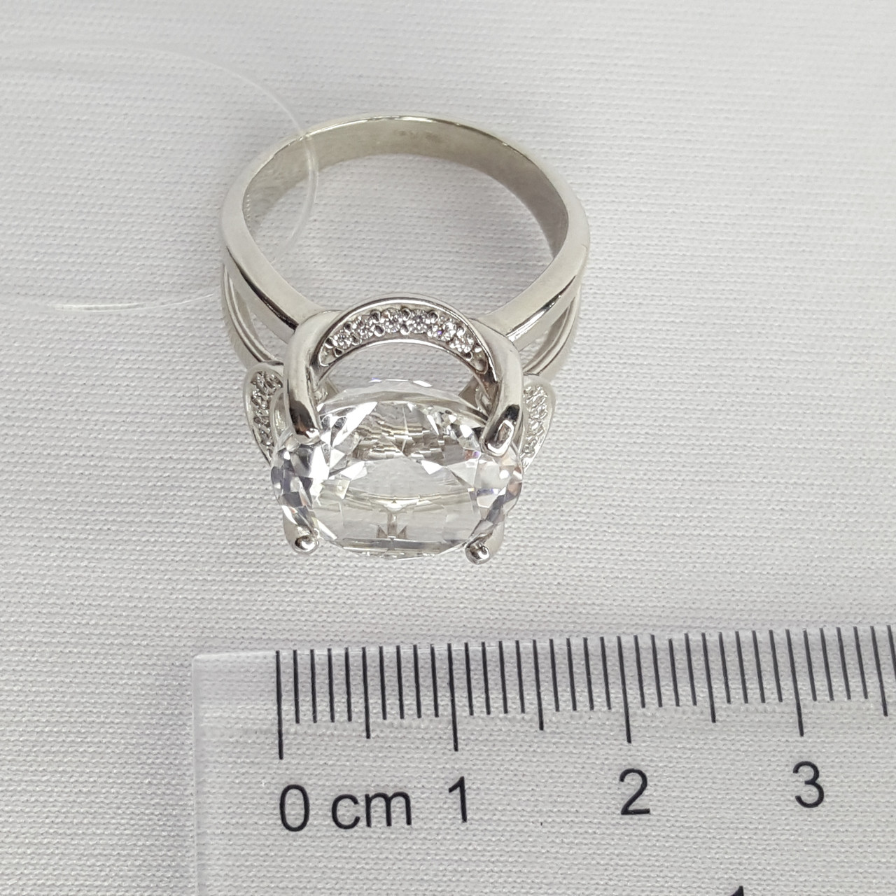 Серебряное кольцо с горным хрусталём SOKOLOV 92010196 покрыто родием - фото 3 - id-p72767159
