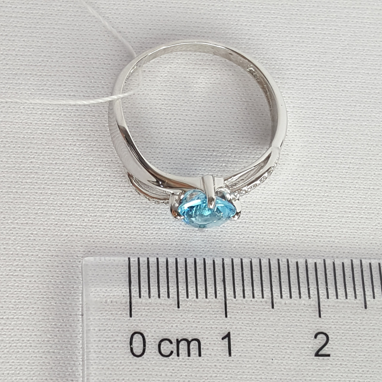 Кольцо из серебра с фианитом синт. TEOSA 1000-0085-T покрыто родием - фото 3 - id-p107646791