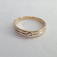 Кольцо из золочёного серебра с бриллиантом SOKOLOV 87010074 позолота