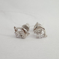 Серьги из серебра с фианитами SOKOLOV 94020107 серебро с родием,