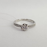 Помолвочное кольцо из серебра с фианитами SOKOLOV 94011264 покрыто родием