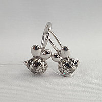 Серьги из серебра с фианитами Diamant 94-120-00987-1 покрыто родием коллекц. Принцессы